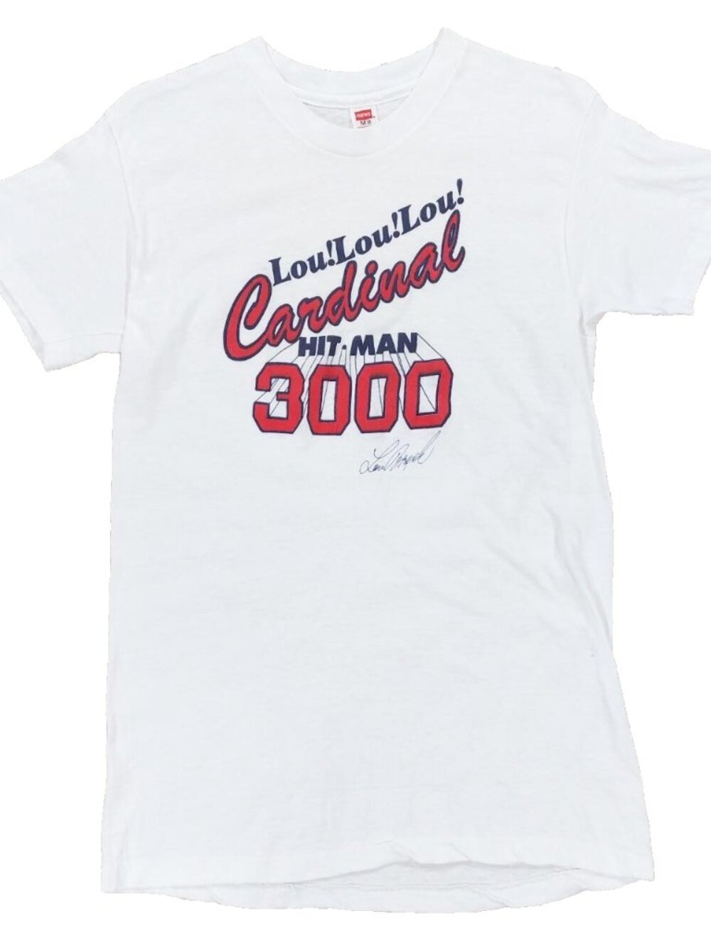 Vintage 70s Lou Brock Cardinals T-Shirt Sz M, 3000 Hit Man, 1979 Single Stitch